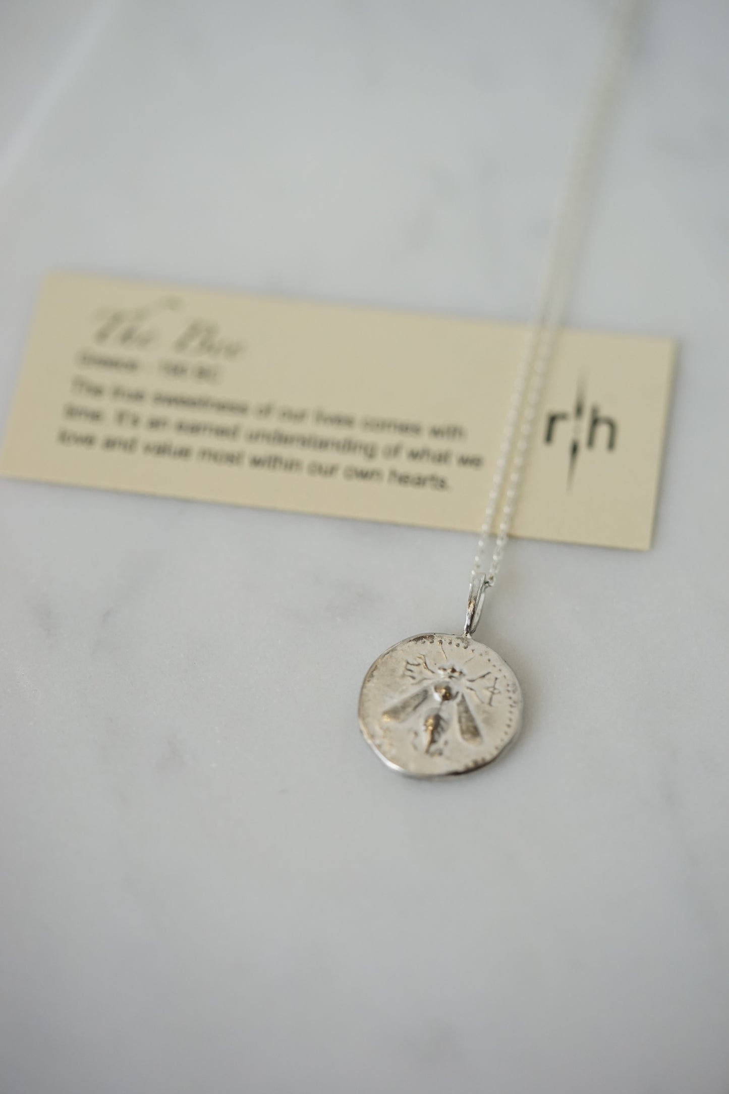 Robin Haley - Sterling Silver Bee Artifact Necklace 18" chain