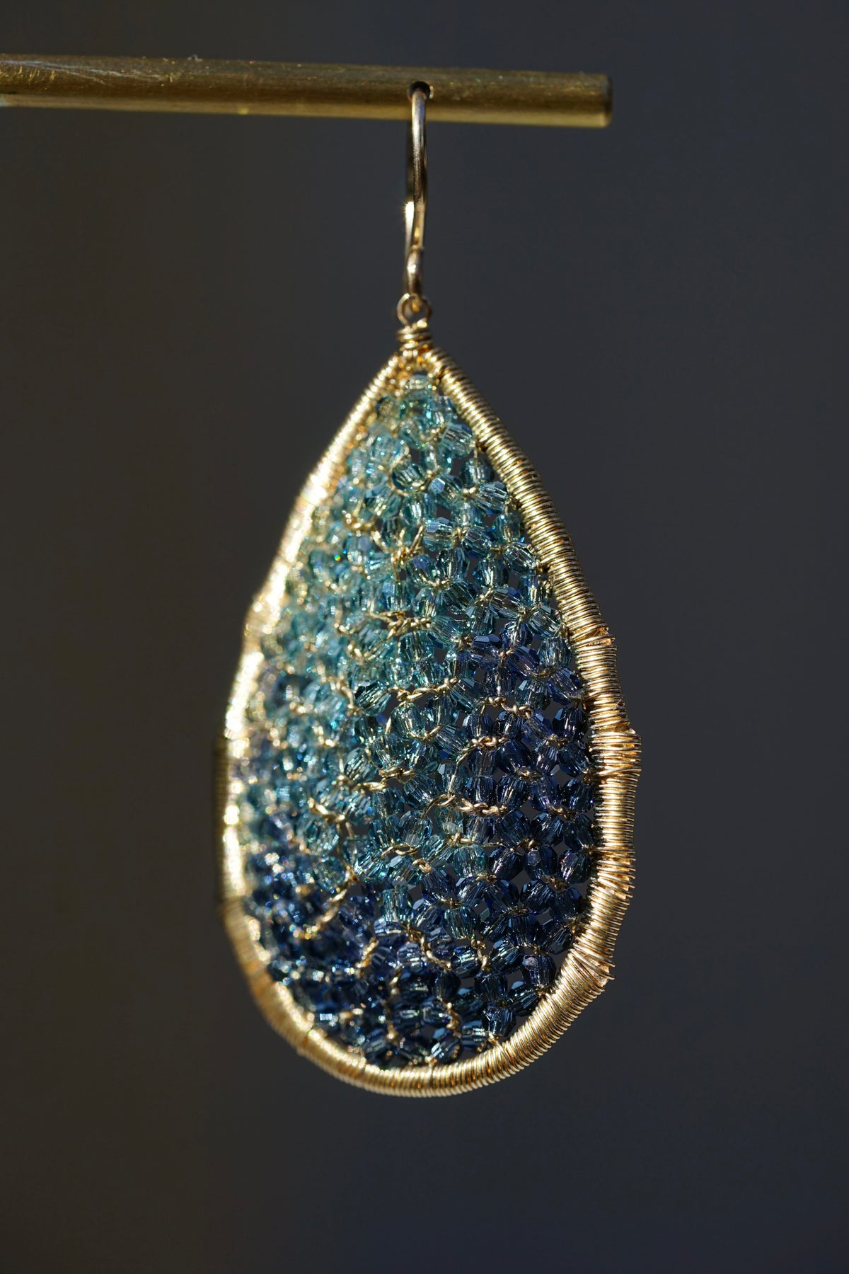 Dana Kellin - Indigo Ombre Mosaic Large Teardrop Earring w/ 14k fill wire