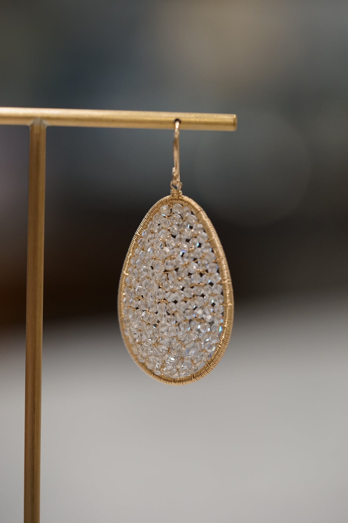 Dana Kellin - Large Oval Clear Crystal Earring with 14k gold fill wire