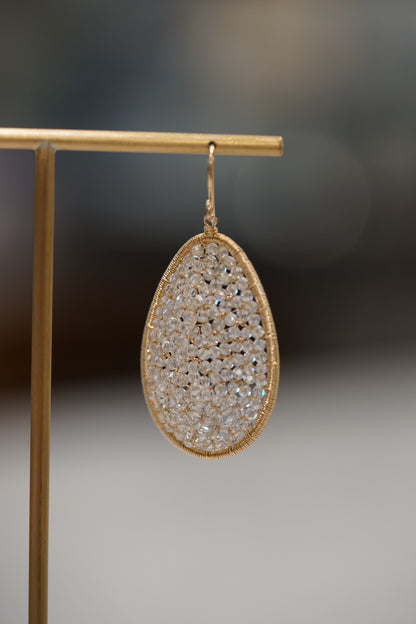 Dana Kellin - Large Oval Clear Crystal Earring with 14k gold fill wire