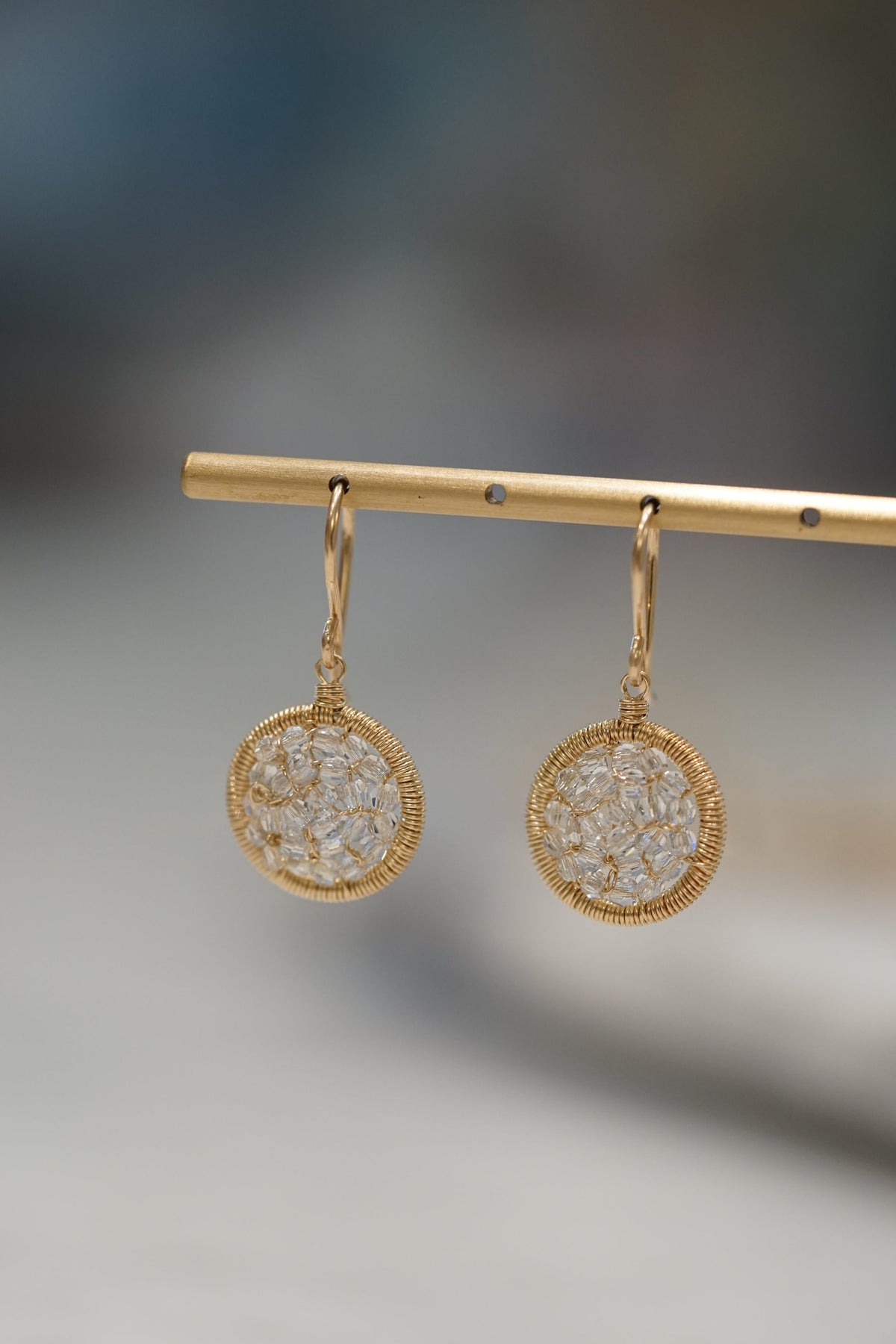 Dana Kellin - Small Circle Clear Crystal with 14k gold fill wire