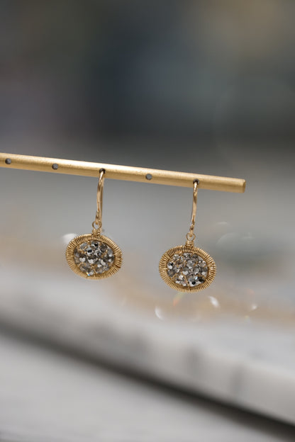 Dana Kellin - Small plat crystal earring with 14k fill wire