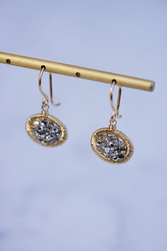 Dana Kellin - Small plat crystal earring with 14k fill wire