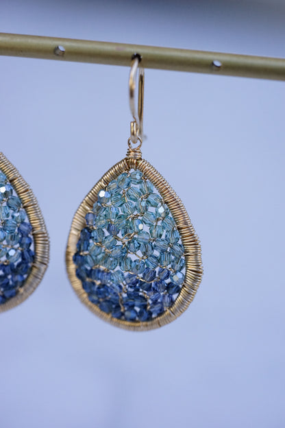 Dana Kellin - Blue Ombre Mosaic Medium Teardrop Earring w/ 14k fill wire