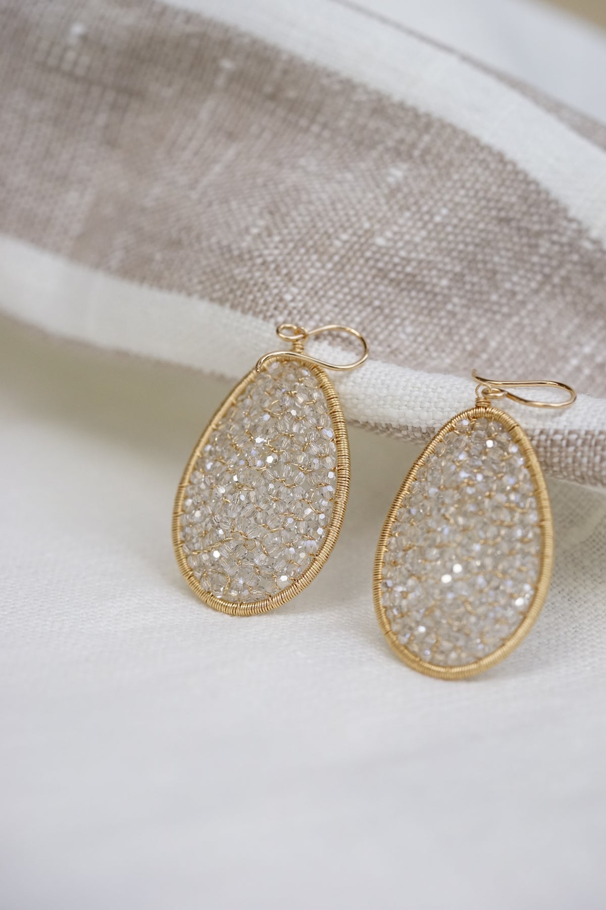 Dana Kellin - Large Oval Clear Crystal Earring with 14k gold fill wire