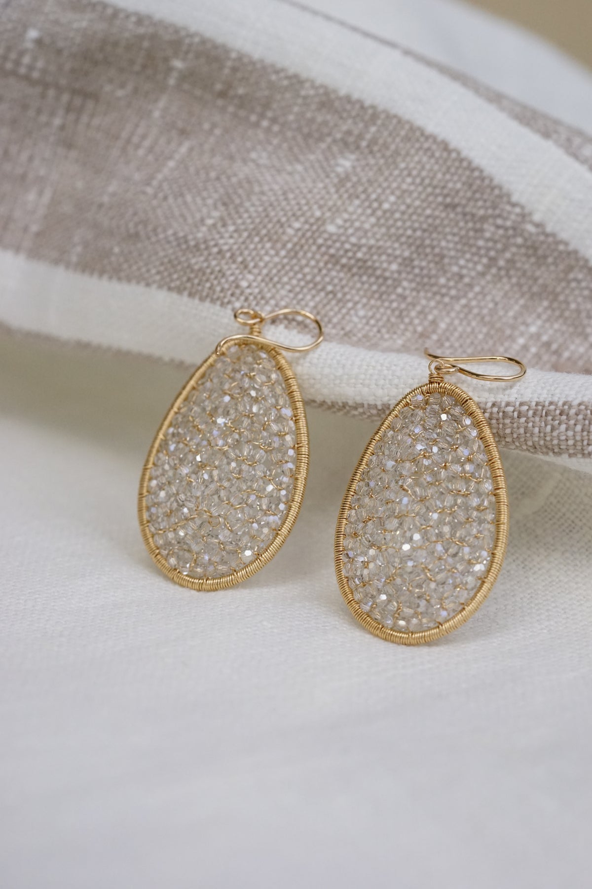 Dana Kellin - Large Oval Clear Crystal Earring with 14k gold fill wire