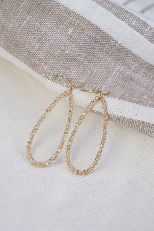 Dana Kellin - Simple Crystal Teardrop Earring with 14k gold fill wire
