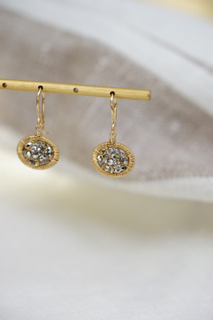 Dana Kellin - Small plat crystal earring with 14k fill wire