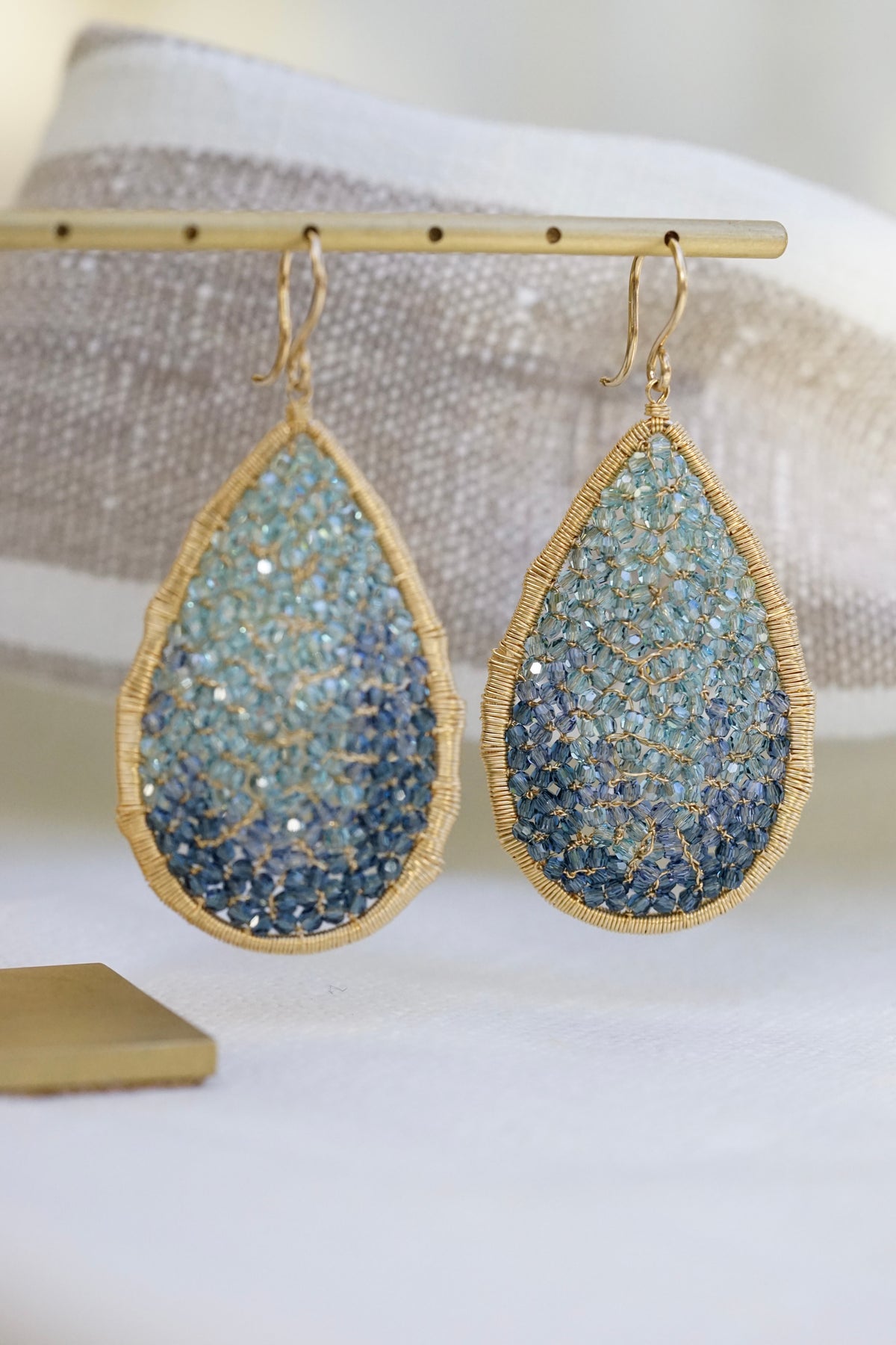 Dana Kellin - Indigo Ombre Mosaic Large Teardrop Earring w/ 14k fill wire