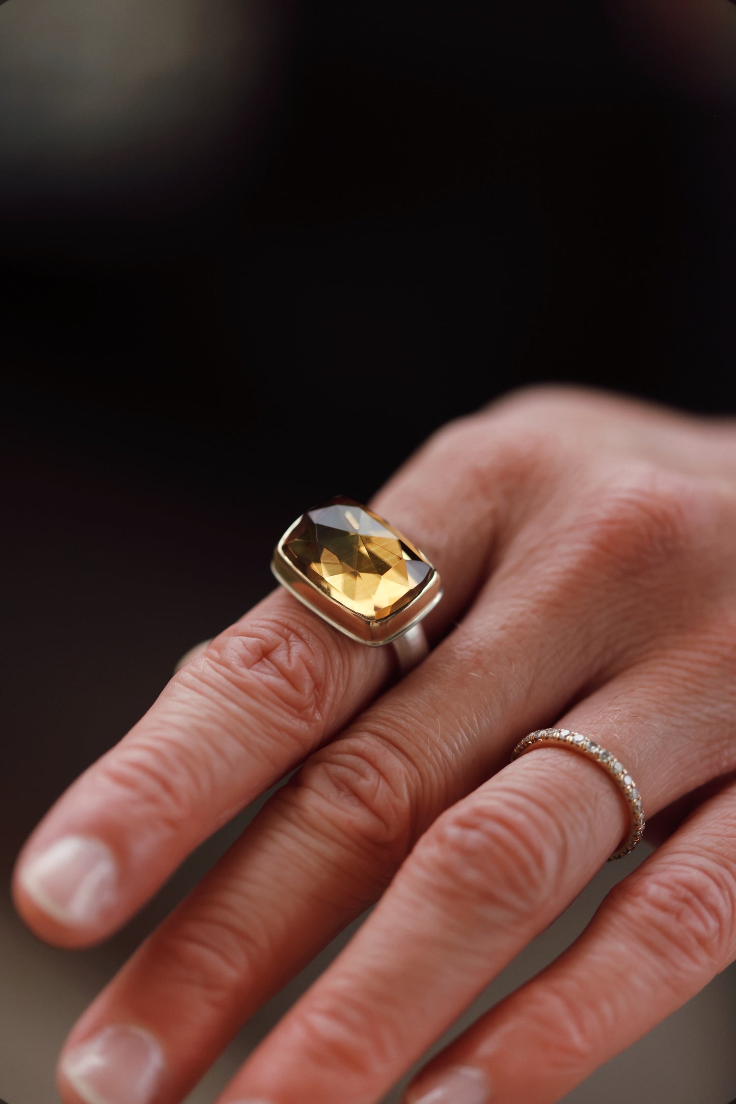 Jamie Joseph Rectangular Citrine Ring Size 8