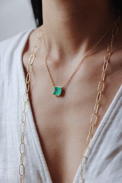 Yasuko Azuma - Colombian Emerald Necklace, 16.5”