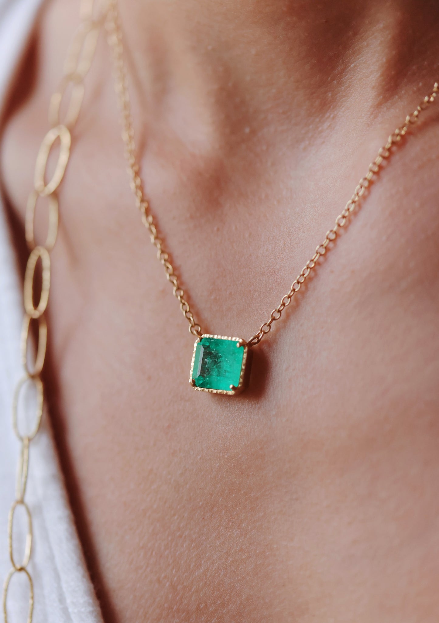 Yasuko Azuma - Colombian Emerald Necklace, 16.5”