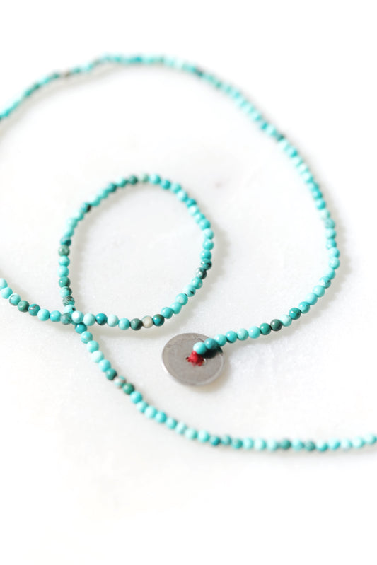 River Song - faceted american turquoise Necklace