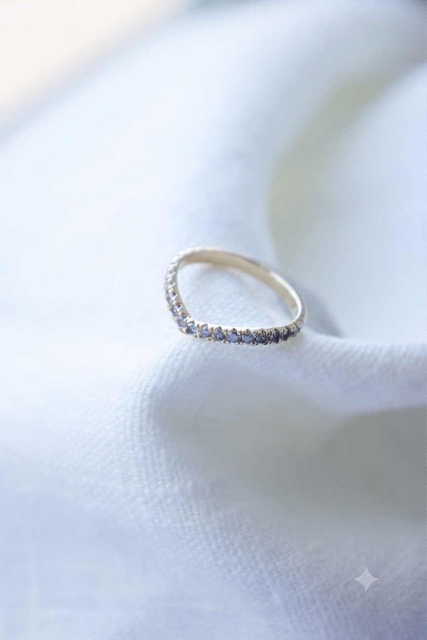 Lauren Wolf - Half Eternity Salt and Pepper Diamond Ring