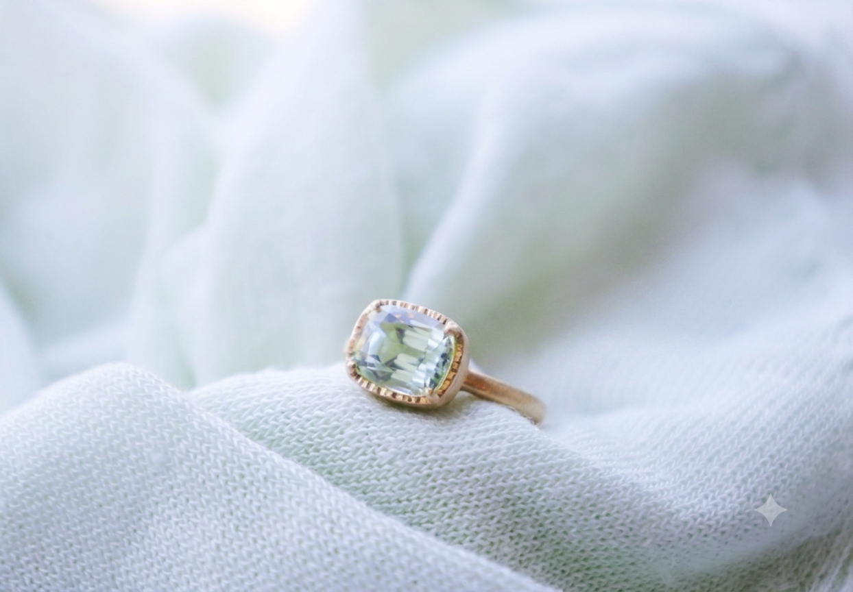 Yasuko Azuma - 3.19ct Mint Green Tourmaline one of a kind ring - size 6.5 to 6.75