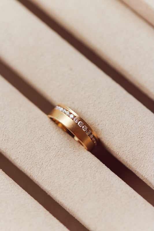 Jamie Joseph Gold - 6mm Wide Yellow Gold Channel Set Diamond Ring