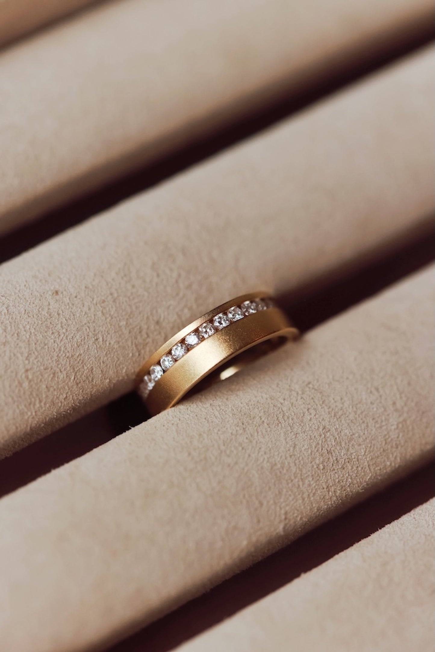 Jamie Joseph Gold - 6mm Wide Yellow Gold Channel Set Diamond Ring