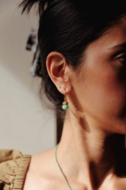 River Song - Green Lantern Chrysoprase Earrings