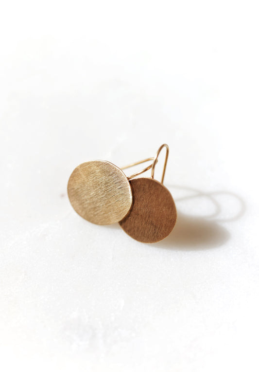 River Song - Handcut Golden Coin Earrings