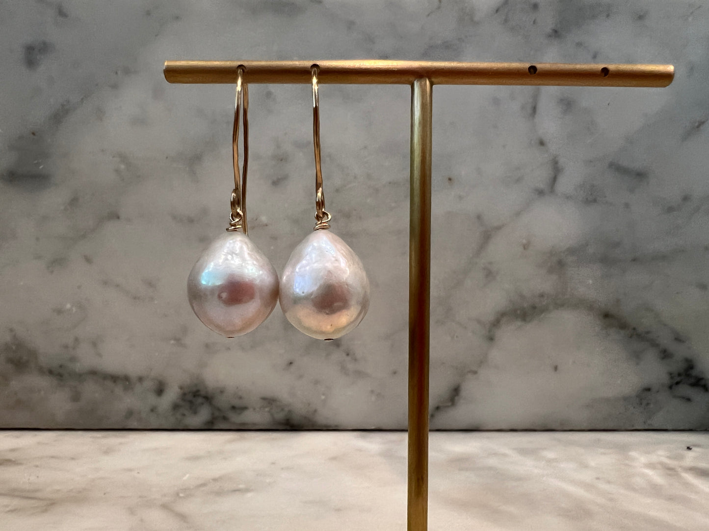 Rock Stella - Assortment of Freshwater Cultured Pearl Earrings on gold and silver fill hammered earrwires -
