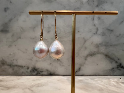 Rock Stella - Assortment of Freshwater Cultured Pearl Earrings on gold and silver fill hammered earrwires -
