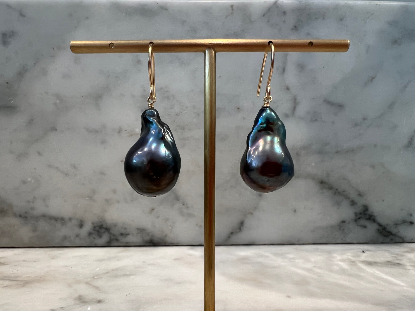 Rock Stella - Assortment of Freshwater Cultured Pearl Earrings on gold and silver fill hammered earrwires -