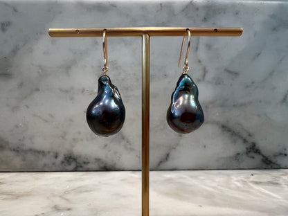 Rock Stella - Assortment of Freshwater Cultured Pearl Earrings on gold and silver fill hammered earrwires -