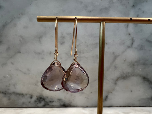 Rock Stella - Ametrine medium drops on hammered gold-fill simple wires