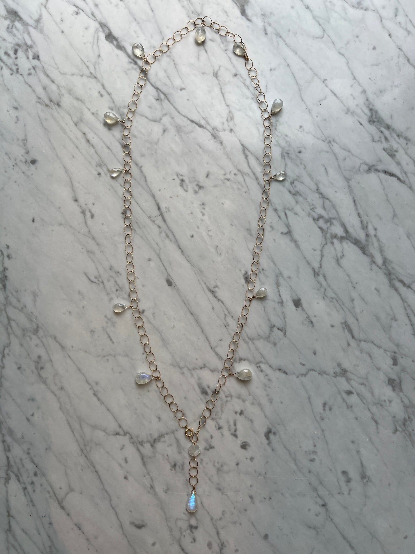 Rock Stella - Rainbow Moonstone Multistone Lariat Necklace