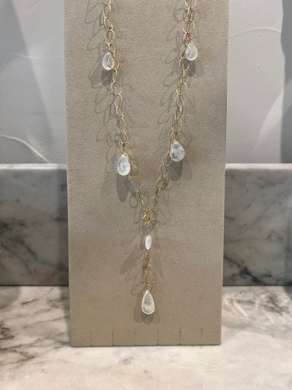Rock Stella - Rainbow Moonstone Multistone Lariat Necklace