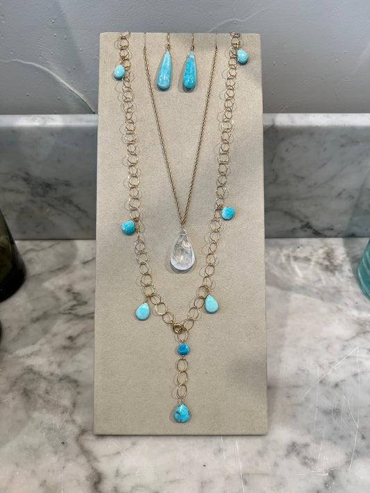 Rock Stella - Rainbow Moonstone ballast necklace