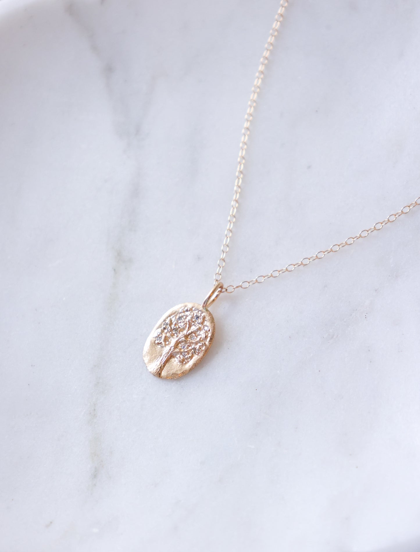 Victoria Cunningham - 14k Oval Tree of Life Necklace