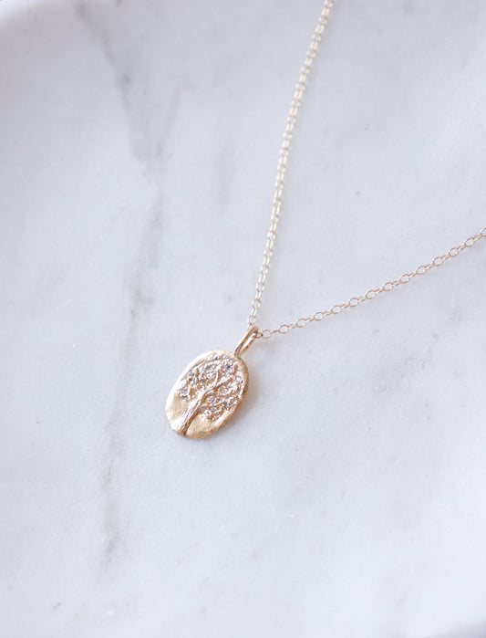 Victoria Cunningham - 14k Oval Tree of Life Necklace