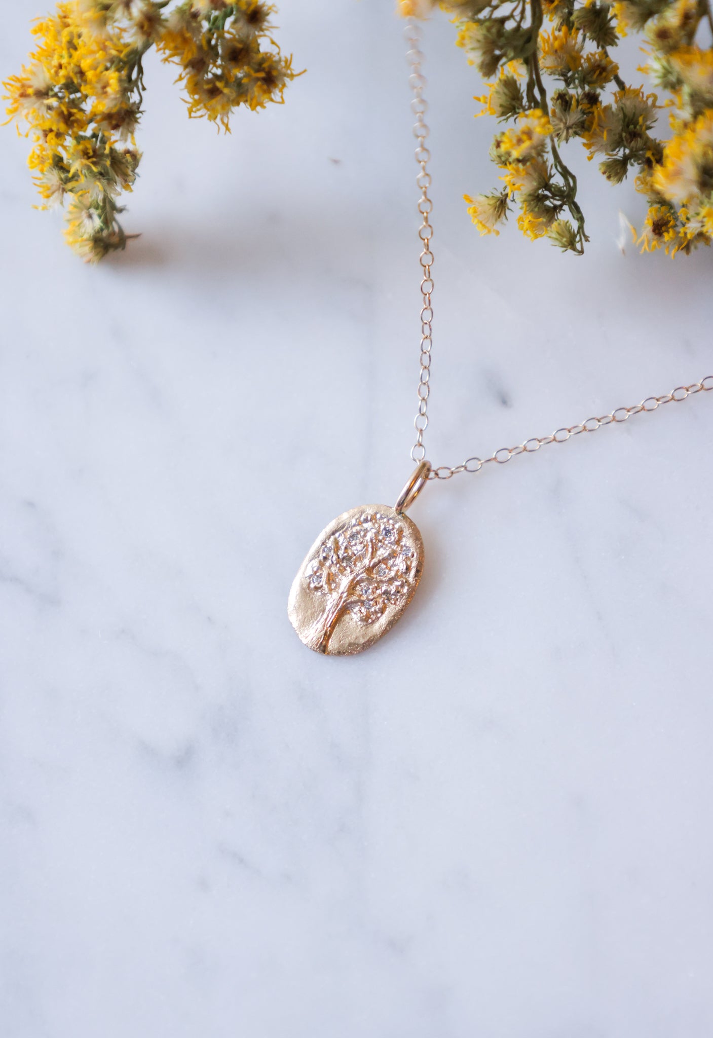 Victoria Cunningham - 14k Oval Tree of Life Necklace