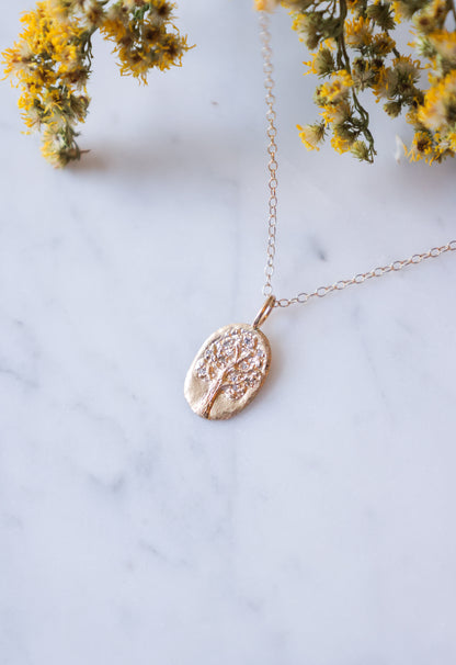 Victoria Cunningham - 14k Oval Tree of Life Necklace
