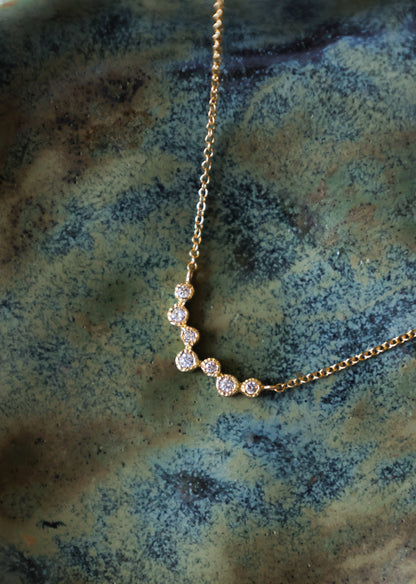 Yasuko Azuma - 7 Bezel Curve Diamond Necklace 16"