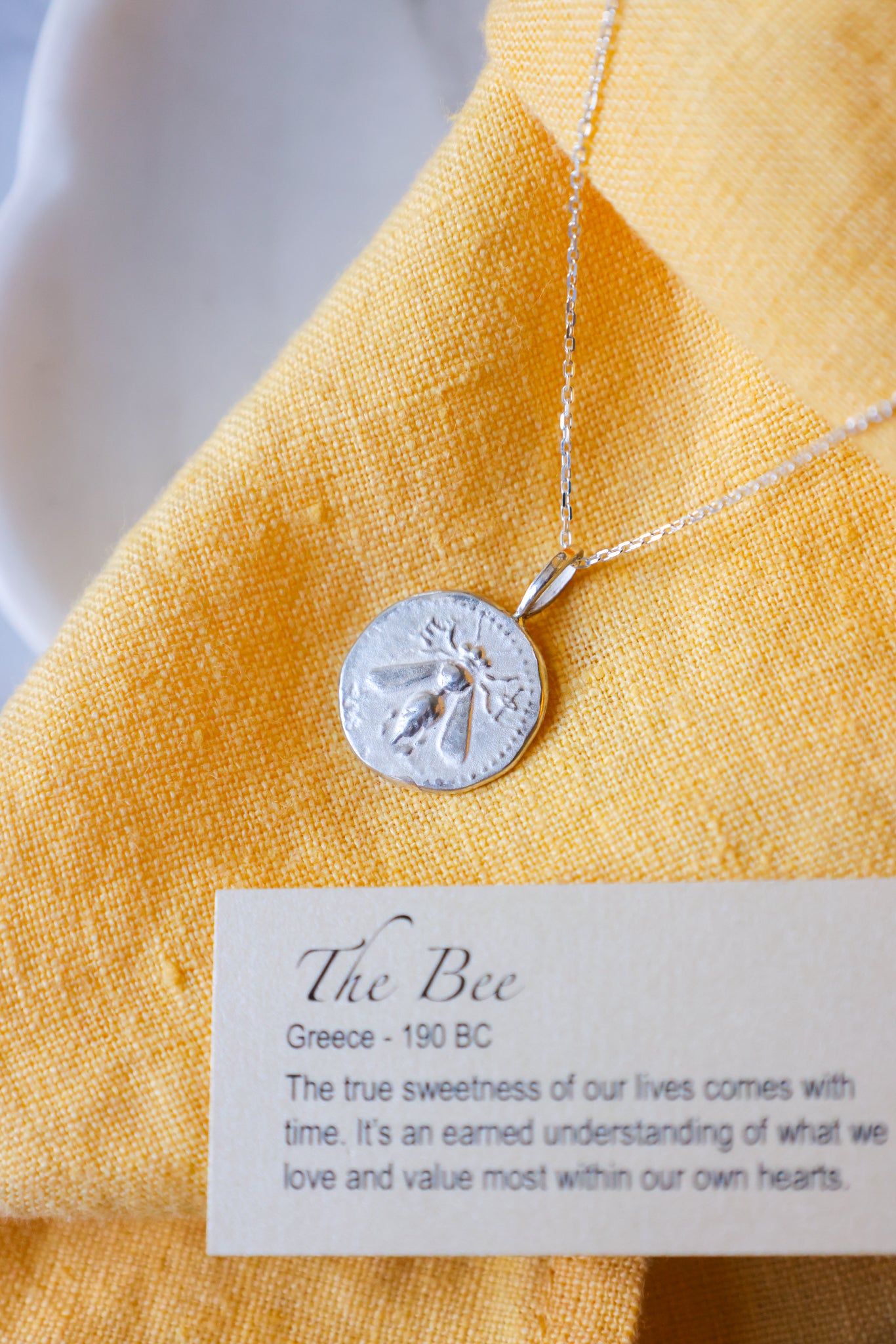 Robin Haley - Sterling Silver Bee Artifact Necklace 18" chain