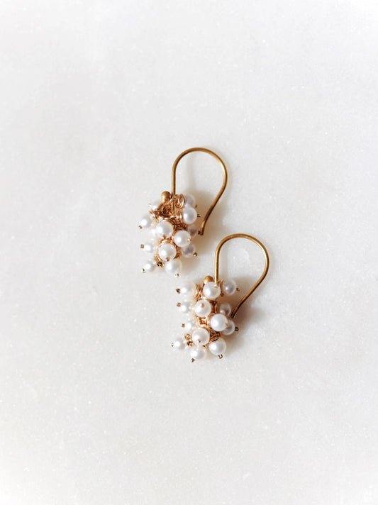 River Song - Japanese Pearl Cluster Earrings