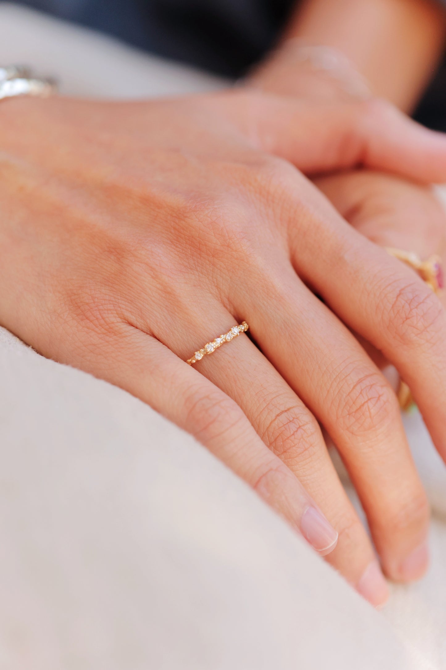 Solid Gold Isla Ring - Ocean Inspired Diamond Band