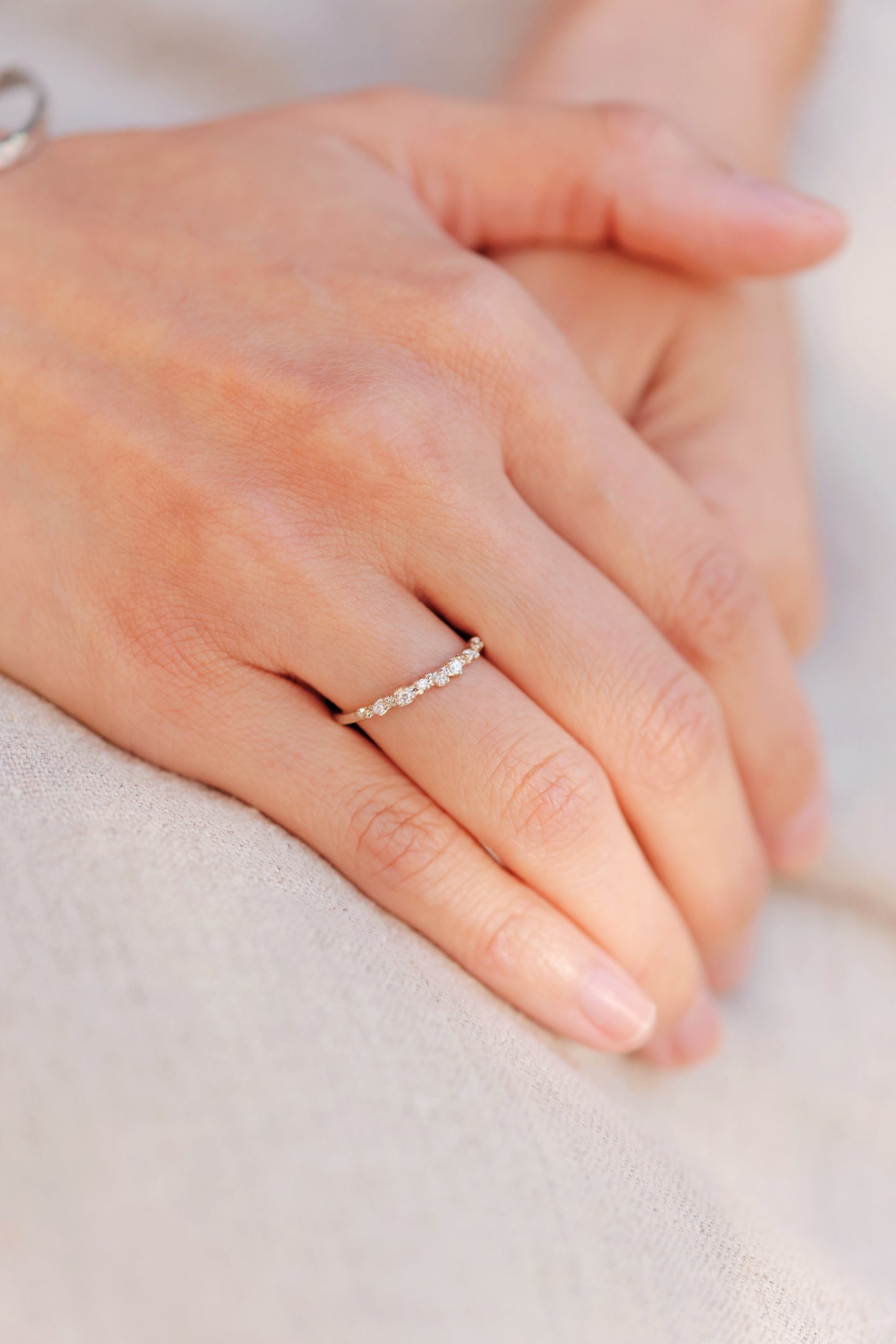 Solid Gold Isla Ring - Ocean Inspired Diamond Band