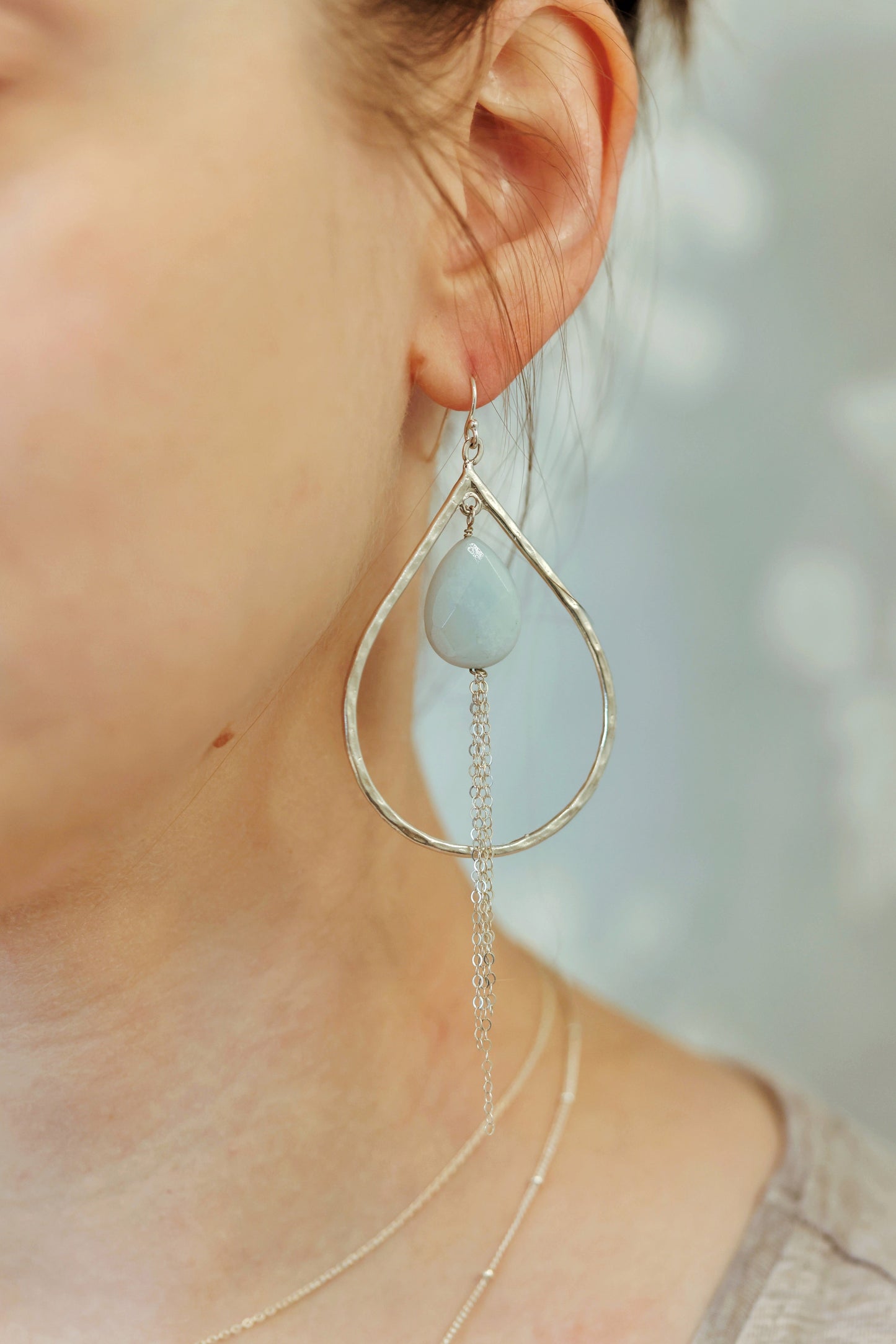 Chrissy Pale Blue Amazonite Dangle Earrings