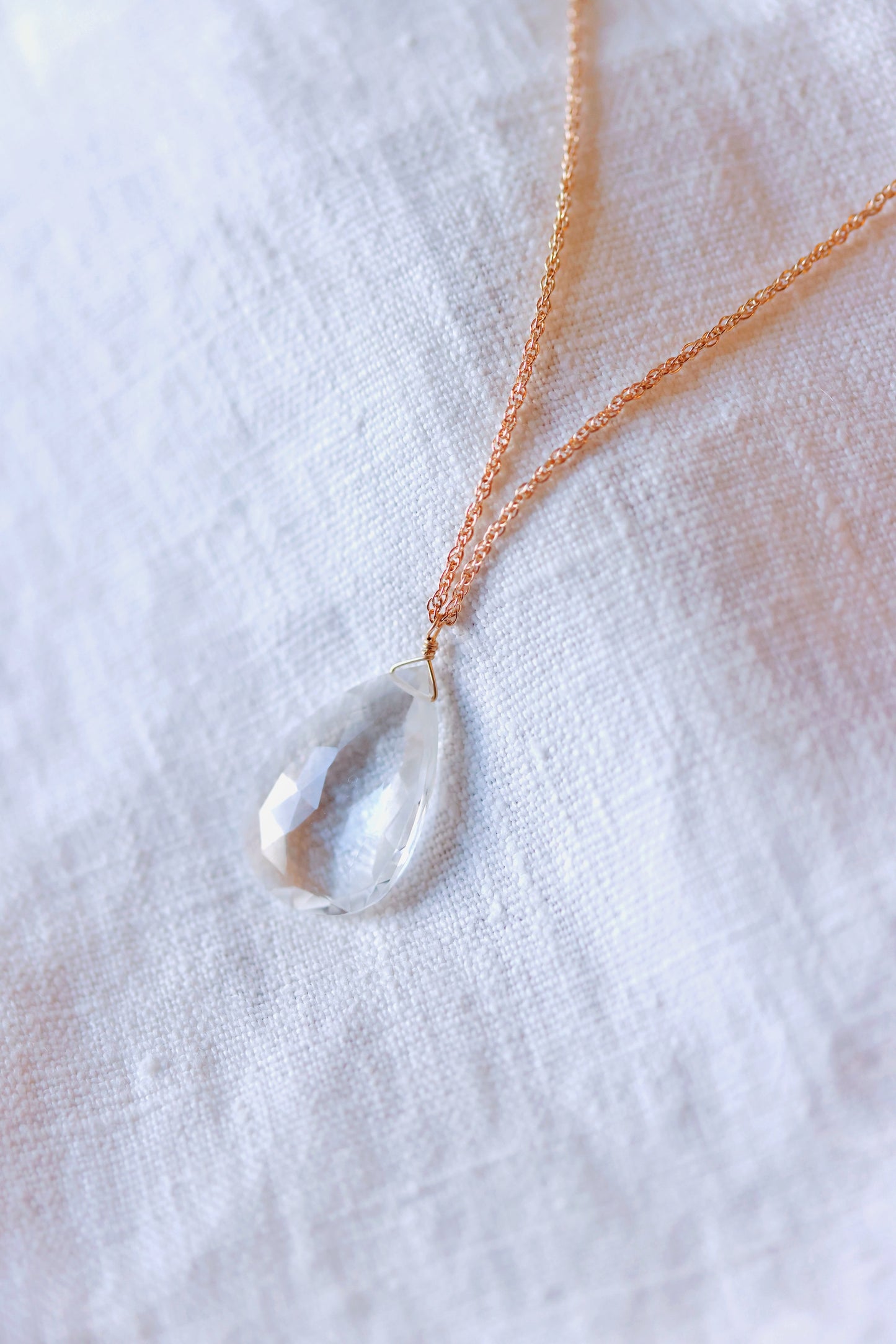 Rock Stella - Clear Quartz with 2nd stone ballast necklace 14K gold fill chain