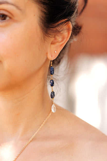 Rock Stella - Kyanite triple drop earrings