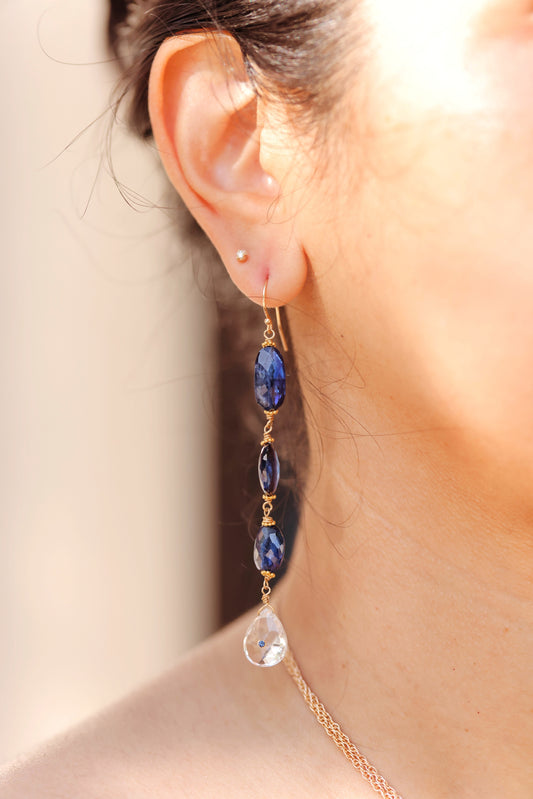 Rock Stella - Kyanite triple drop earrings