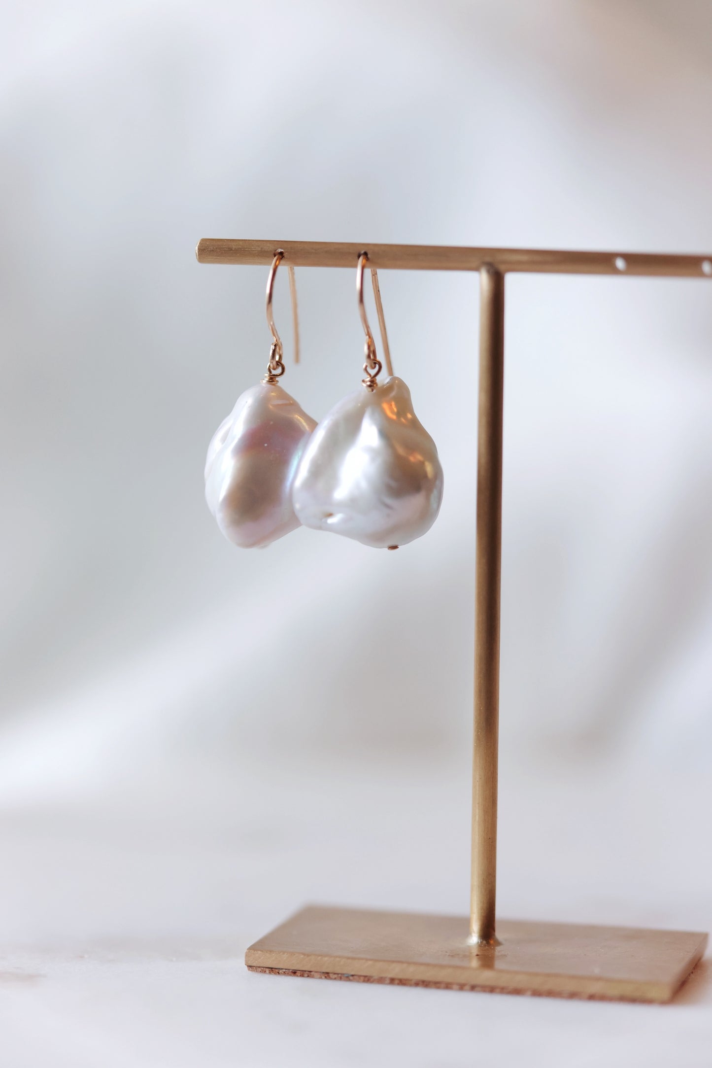 Rock Stella - Assortment of Freshwater Cultured Pearl Earrings on gold and silver fill hammered earrwires -