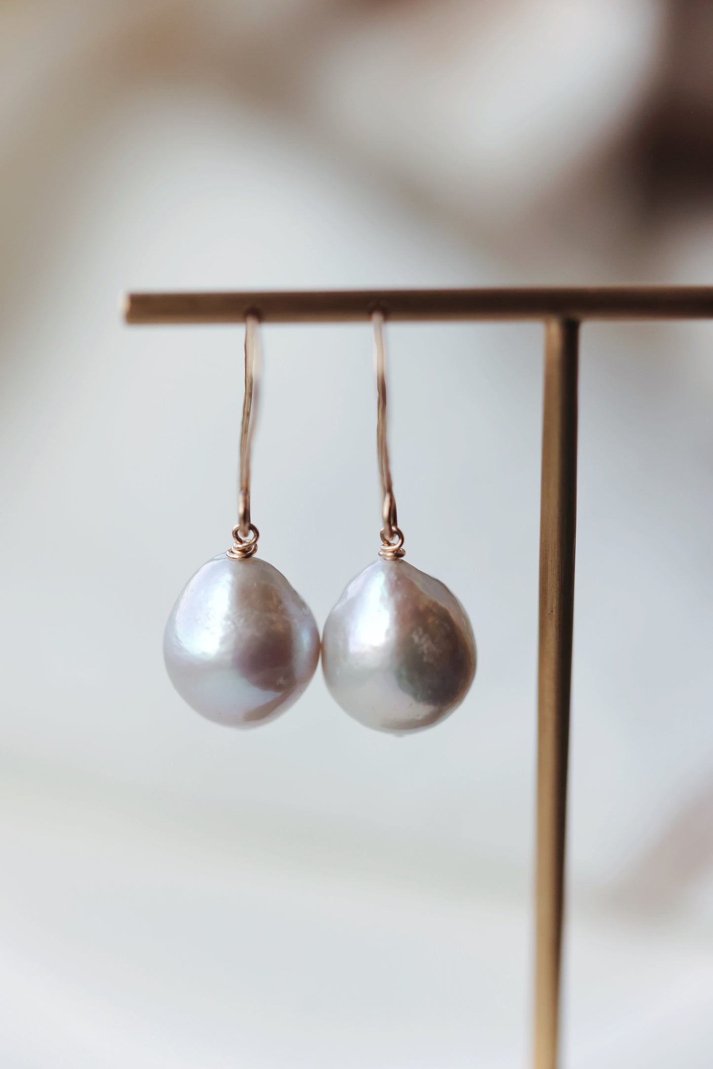 Rock Stella - Assortment of Freshwater Cultured Pearl Earrings on gold and silver fill hammered earrwires -