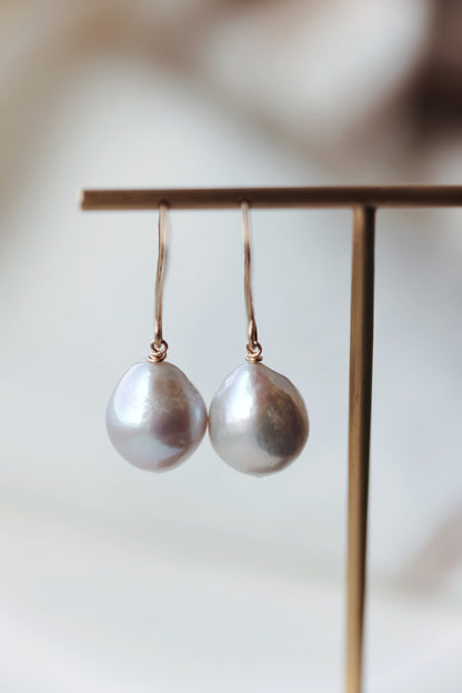 Rock Stella - Assortment of Freshwater Cultured Pearl Earrings on gold and silver fill hammered earrwires -