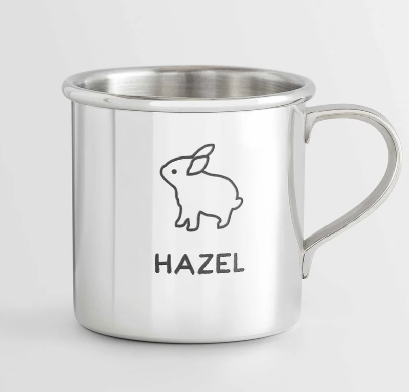 Beehive Handmade - Personalized Heirloom Baby Cup - Bunny