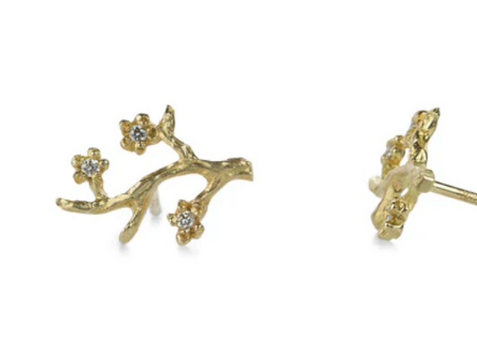 Victoria Cunningham - 3 Flower Branch Stud Earrings
