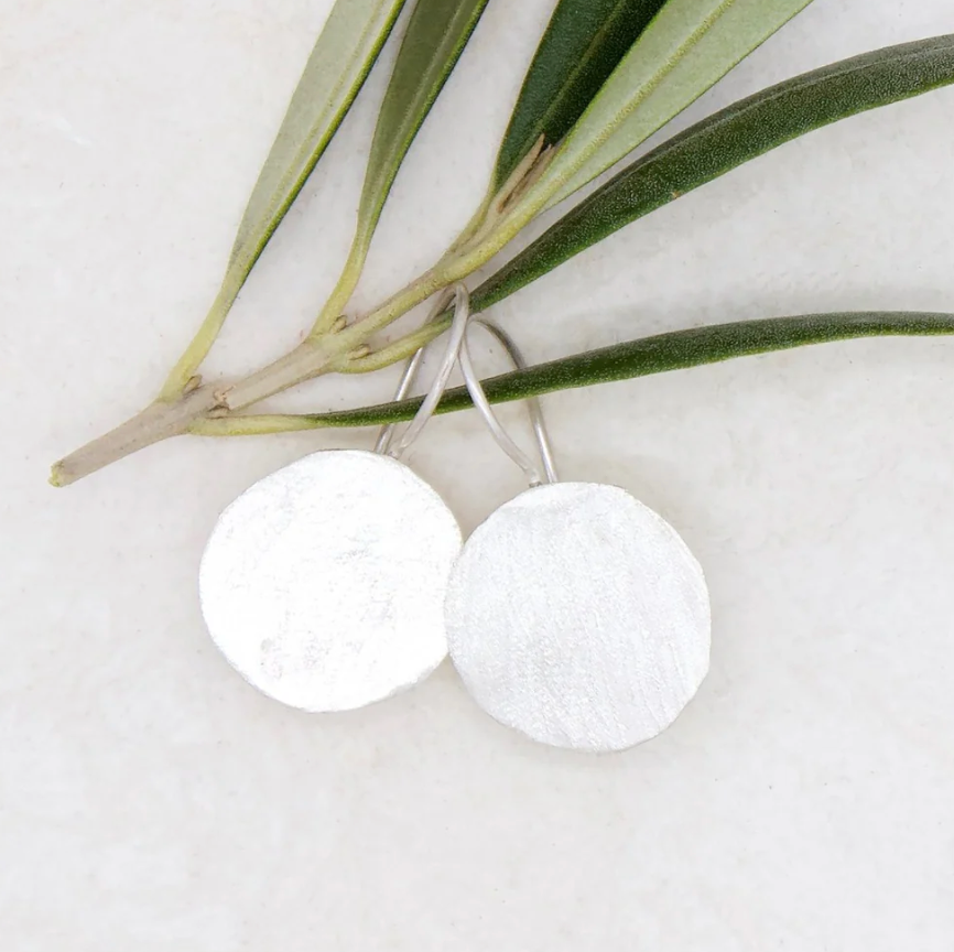 River Song - Handcut Silver Coin Earrings